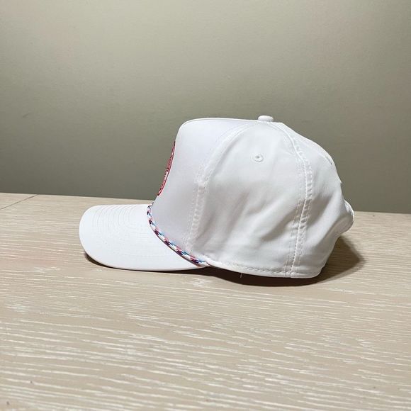 The JT Sports Show Hat Cap SnapBack White Red Rope Logo NFL Imperial Adjustable - Picture 4 of 9